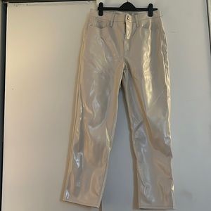 Madewell Perfect Vintage Straight Faux Leather Jeans NWT